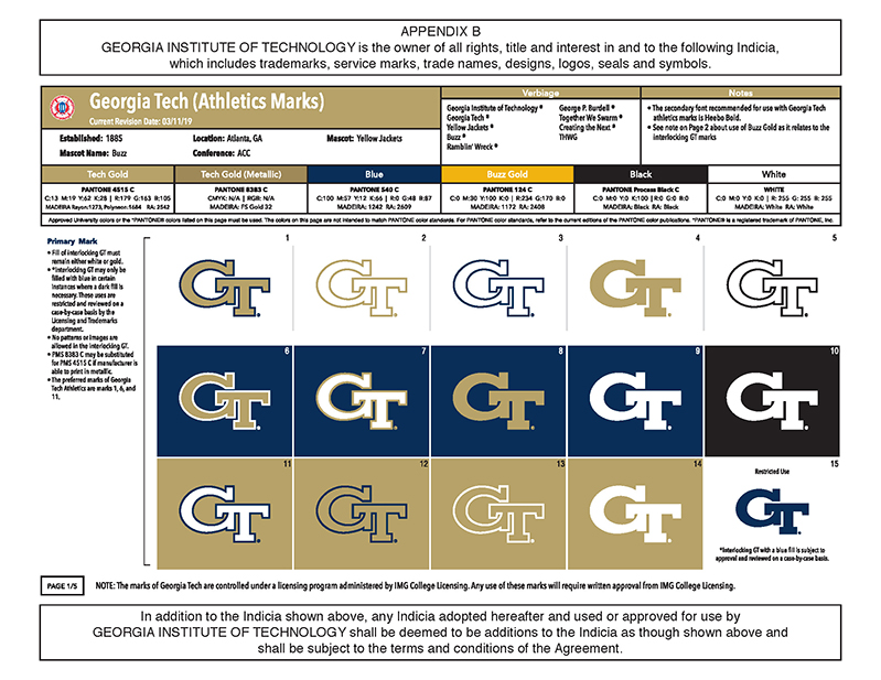 Georgia Tech Logo Sheet