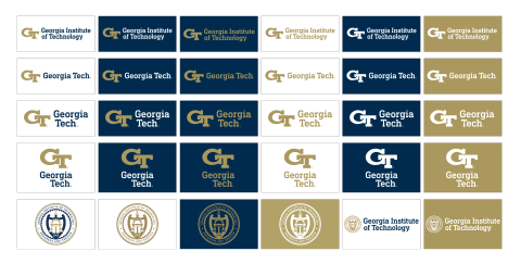 array of examples of acceptable logo color combinations